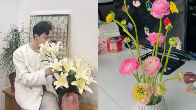 Bức ảnh bình lúa trên bàn làm việc giúp nam nhân viên SN 2000 “phá đảo” bộ môn cắm hoa văn phòng Bức ảnh bình lúa trên bàn làm việc giúp nam nhân viên SN 2000 “phá đảo” bộ môn cắm hoa văn phòng