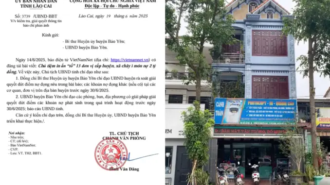 Chủ tịch tỉnh Lào Cai chỉ đạo khẩn vụ chủ tiệm in ấn ‘tố’ 13 đơn vị chây ì nợ Chủ tịch tỉnh Lào Cai chỉ đạo khẩn vụ chủ tiệm in ấn ‘tố’ 13 đơn vị chây ì nợ