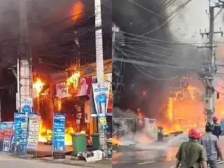 ‘Biển lửa’ bao trùm siêu thị điện máy Xanh giữa trưa, nhân viên hoảng loạn tháo chạy