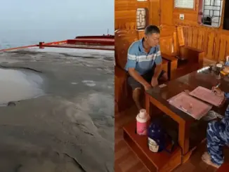 Cảnh sát biển bắt giữ tàu vận chuyển cát không rõ nguồn gốc