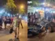 Ô tô ‘điên’ tông loạt xe máy ở Bắc Ninh, 2 người bị thương