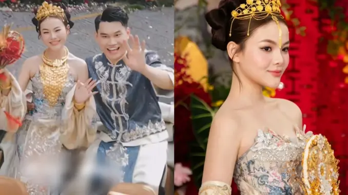 Cô dâu TP.HCM đội vương miện từ 10 cây vàng, hé lộ gia thế, chấn động cõi mạng Cô dâu TP.HCM đội vương miện từ 10 cây vàng, hé lộ gia thế, chấn động cõi mạng