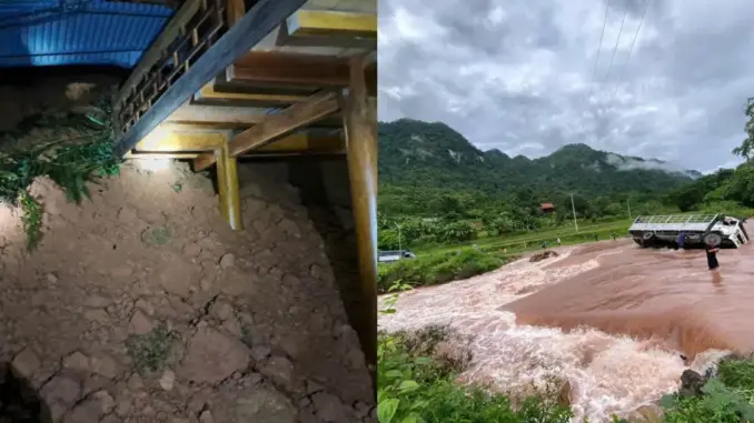 Cầu bị cuốn, ô tô lật do mưa lớn ở Nghệ An Cầu bị cuốn, ô tô lật do mưa lớn ở Nghệ An
