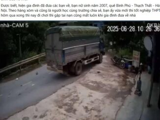 Xót xa 2 em học sinh ở Hà Nội t/;ử v/;on;g do va chạm với xe tải: 1 em vừa thi xong tốt nghiệp THPT