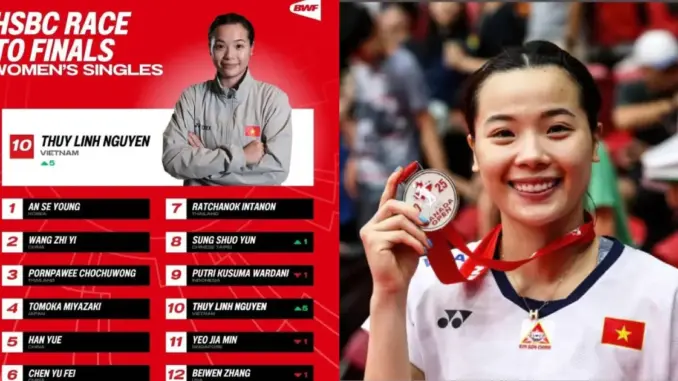 Thùy Linh vào top 10 bảng xếp hạng live, cơ hội làm nên lịch sử cho cầu lông Việt Nam Thùy Linh vào top 10 bảng xếp hạng live, cơ hội làm nên lịch sử cho cầu lông Việt Nam