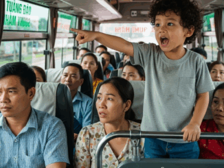 Vừa mới lên xe khách, cậu bé ngồi gần cửa đòi “cho con xuống, có người bảo phải xuống ngay”, tài xế vẫn mặc kệ phóng đi và rồi sau đó…