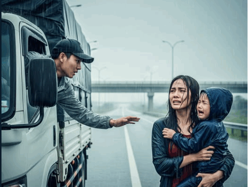 Th/ương 2 mẹ con ướt mưa trên đường cao tốc, anh tài xế cho đi nhờ, 20 phút sau xảy ra điều ki/nh ho/àng