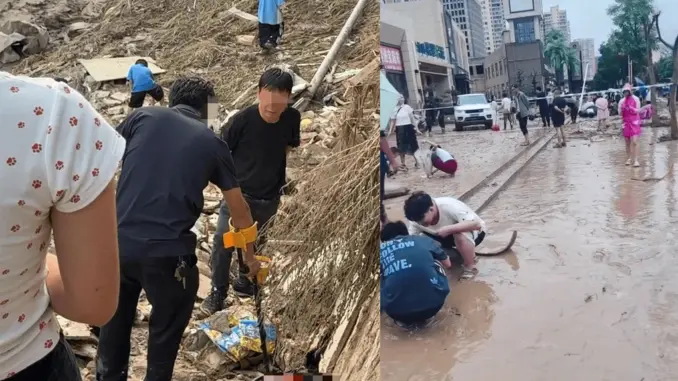 Tiệm vàng bị lũ cuốn, người dân đổ xô tìm 20kg vàng dưới bùn Tiệm vàng bị lũ cuốn, người dân đổ xô tìm 20kg vàng dưới bùn