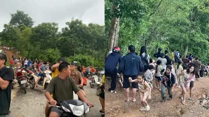 Hàng nghìn người ở hạ du thủy điện Bản Vẽ tháo chạy lên núi vì một tin đồn Hàng nghìn người ở hạ du thủy điện Bản Vẽ tháo chạy lên núi vì một tin đồn