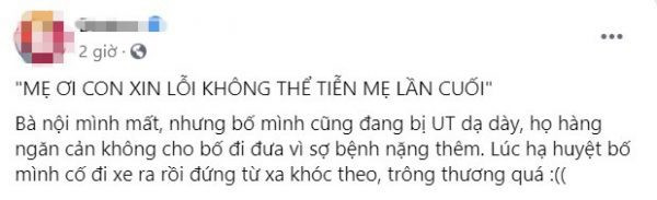 Chuyện người đàn ông chỉ dám đứng khóc, lặng nhìn đám tang mẹ từ xa vì bị ung thư: Bác sĩ giải thích rõ Chuyện người đàn ông chỉ dám đứng khóc, lặng nhìn đám tang mẹ từ xa vì bị ung thư: Bác sĩ giải thích rõ