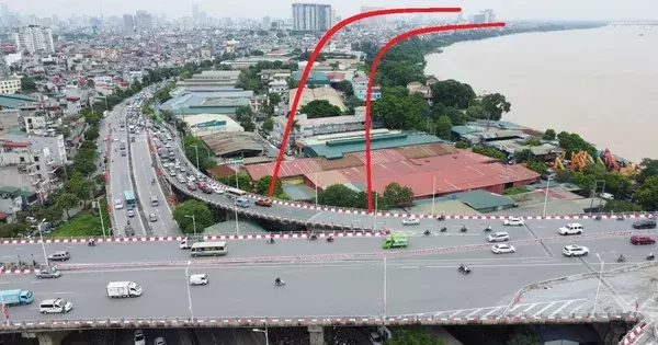 Cận cảnh vị trí được đề xuất xây dựng “Đại lộ và cảnh quan” ven sông Hồng Cận cảnh vị trí được đề xuất xây dựng “Đại lộ và cảnh quan” ven sông Hồng