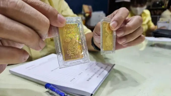 Giá vàng miếng SJC ở mức cao nhất trong nhiều tuần qua
