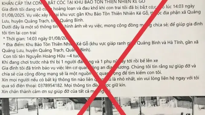 Bịa đặt tin bắt cóc trẻ em để trục lợi từ thiện ở Hà Tĩnh Bịa đặt tin bắt cóc trẻ em để trục lợi từ thiện ở Hà Tĩnh